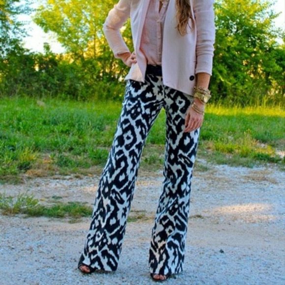 LOFT Pants - 🐰Loft Ikat Linen Wide Leg Pants